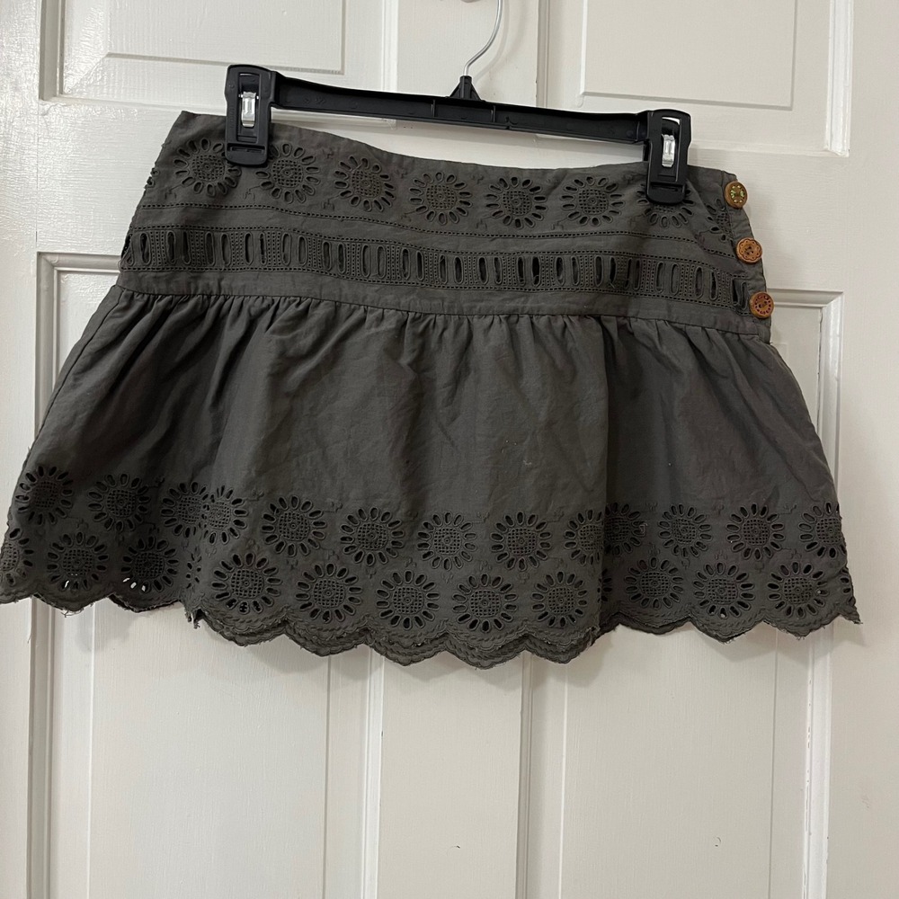 True Y2K American Eagle Mini Skirt 4 Eyelet Boho Festival Fairy Indie Low Rise